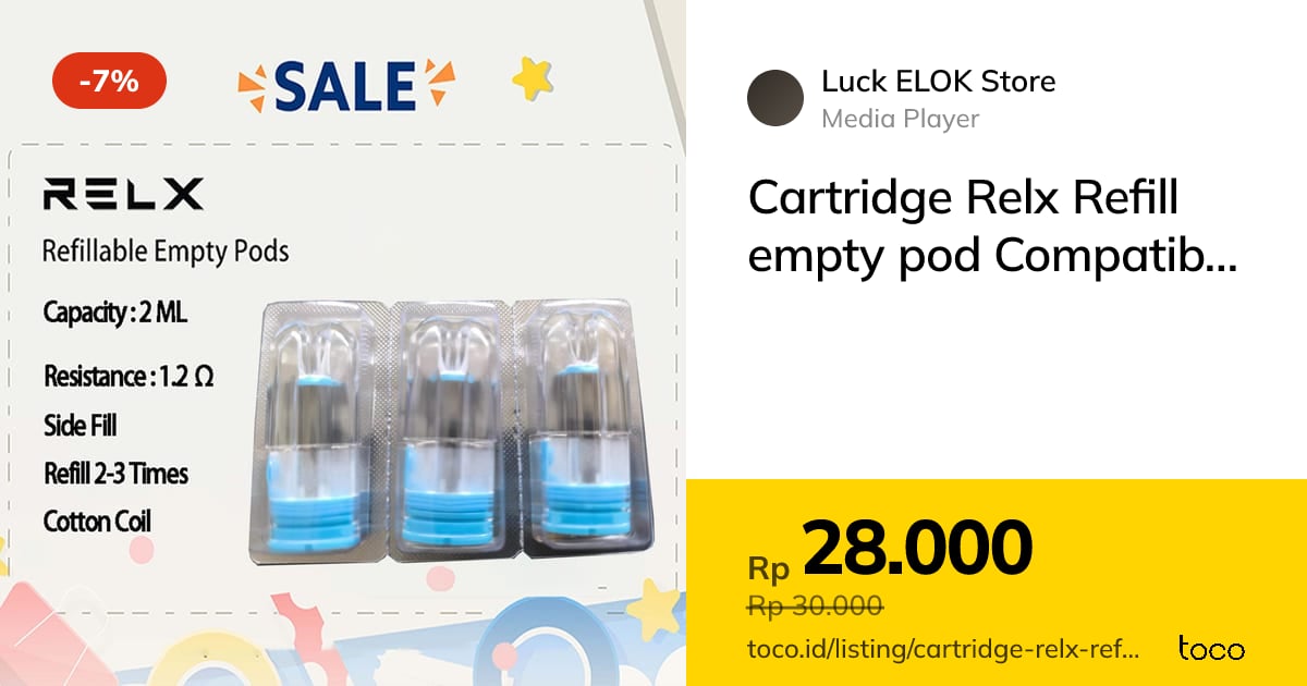 relx empty pod refill Jual Cartridge Compatible Infinity… InStock FLAVORS:BLUEBERRY CC Vuse Alto Review