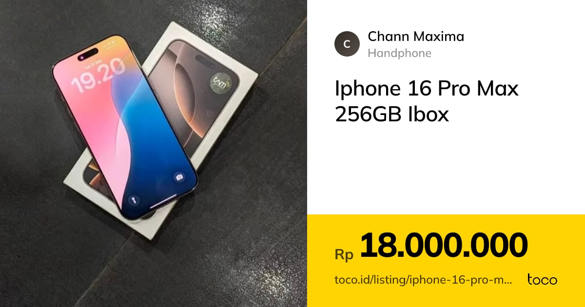 Jual Iphone 16 Pro Max 256GB Ibox dengan Harga Terbaik di…